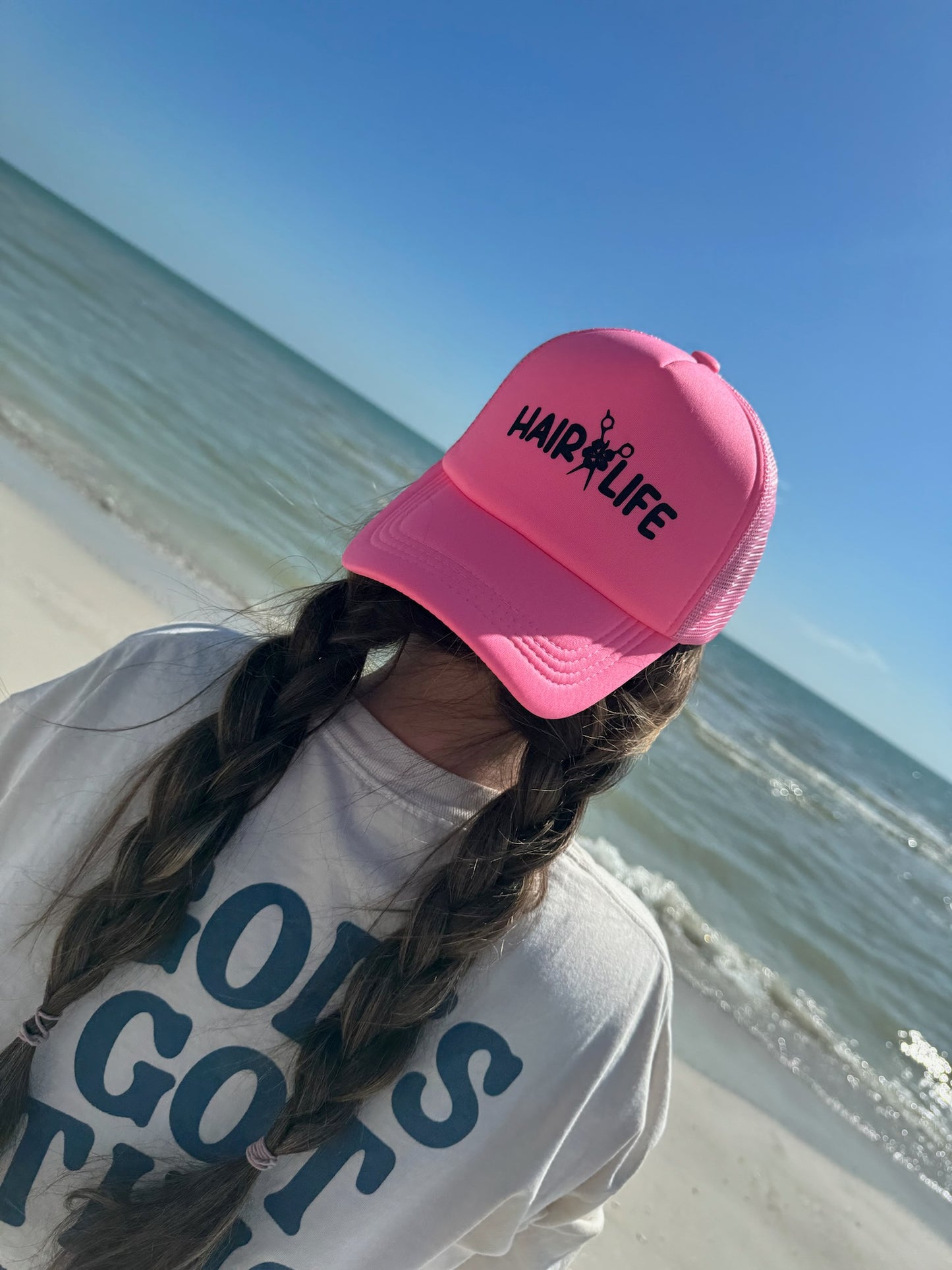Hair Life Trucker Hat (PINK)