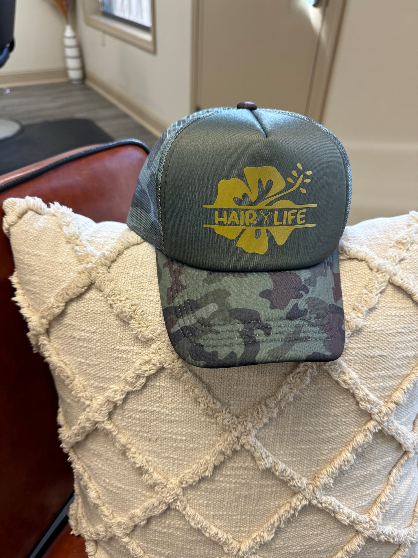 Hair Life Trucker Hat (CAMO)